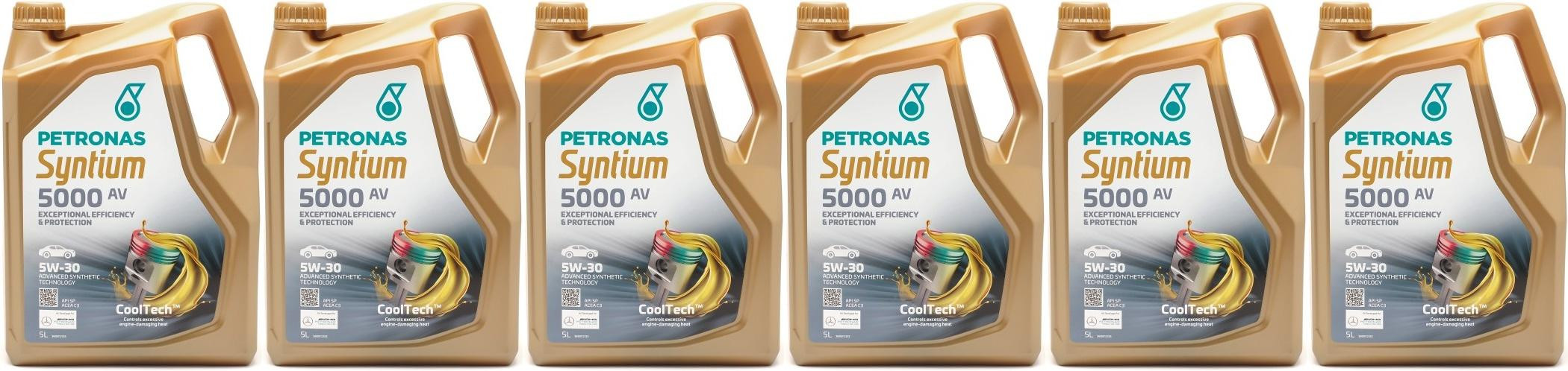 Petronas Syntium 5000 AV 5W-30 Motoröl 6x 5 = 30 Liter