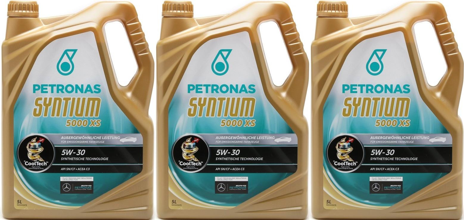 Petronas Syntium 5000 XS 5W-30 Motoröl 3x 5 = 15 Liter