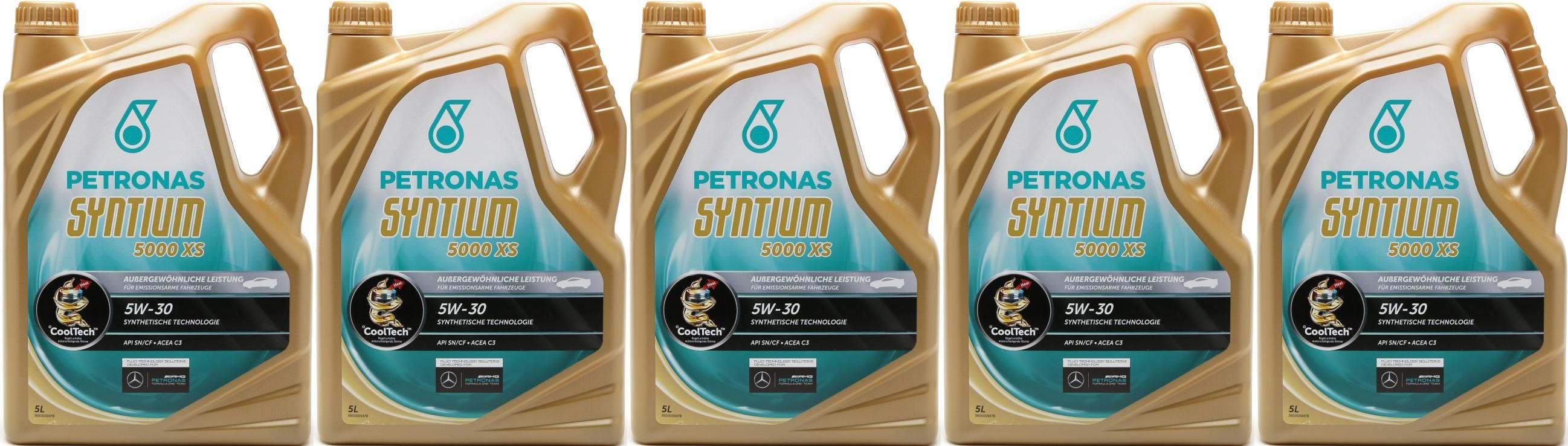 Petronas Syntium 5000 XS 5W-30 Motoröl 5x 5 = 25 Liter