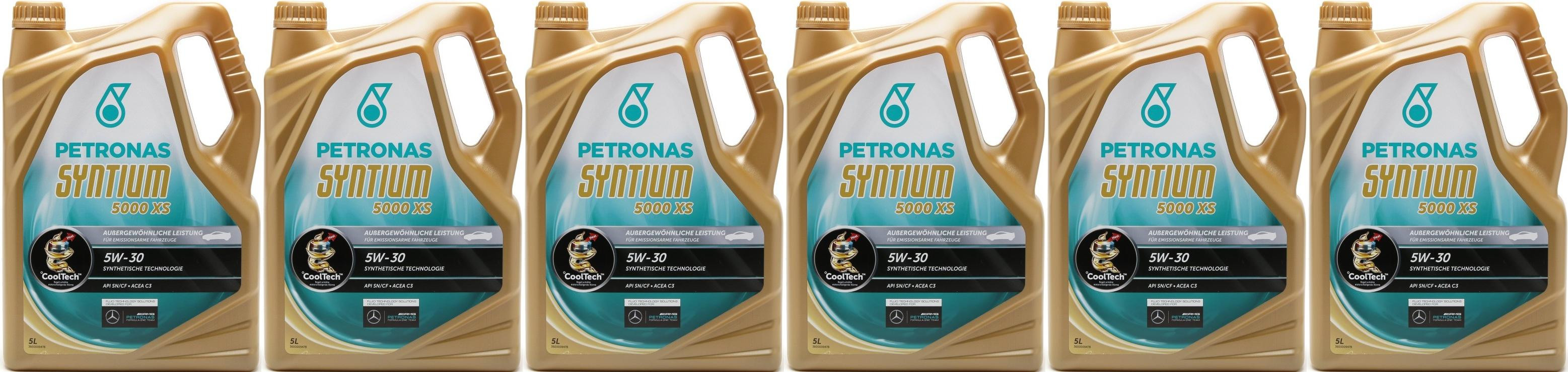 Petronas Syntium 5000 XS 5W-30 Motoröl 6x 5 = 30 Liter