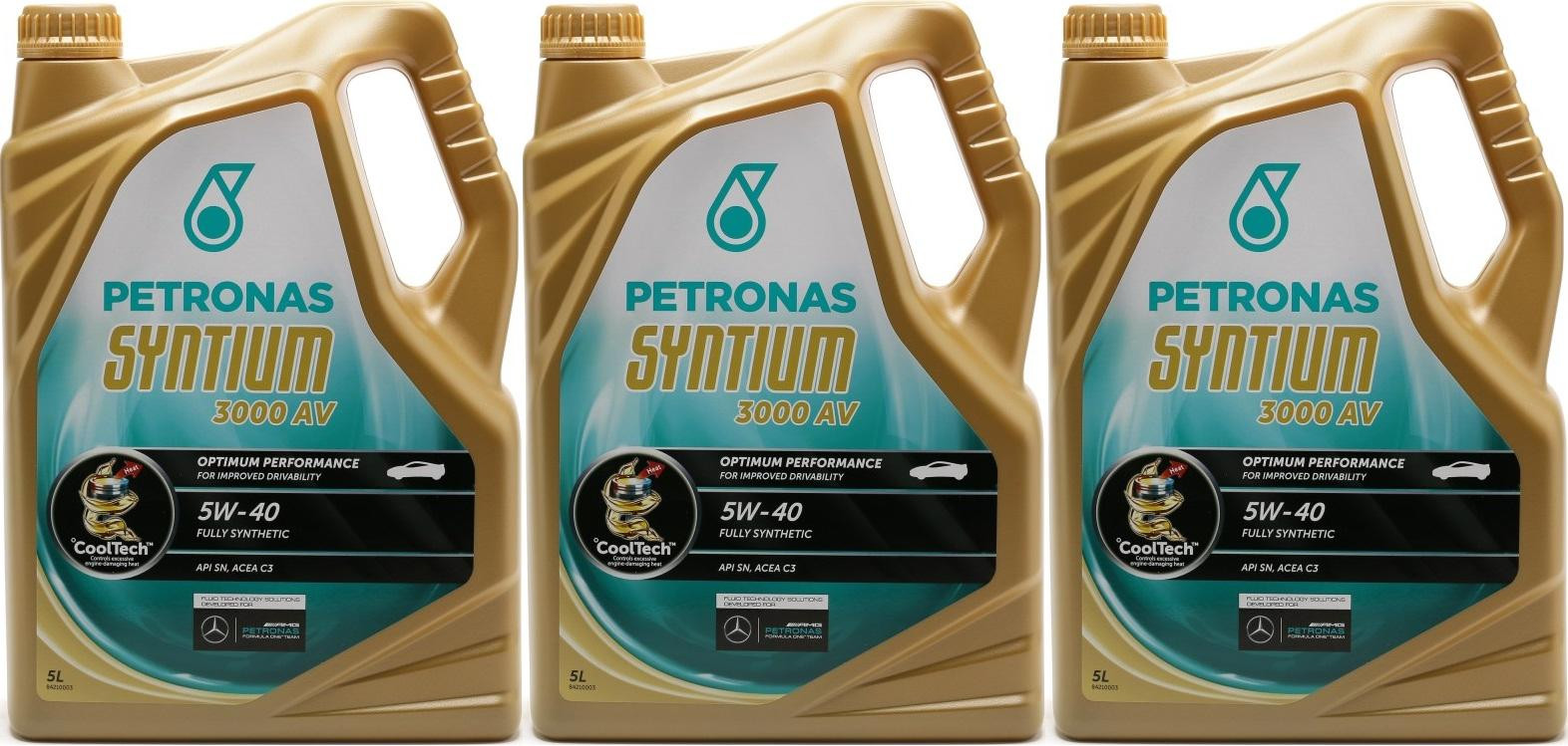 Petronas Syntium 3000 AV 5W-40 Motoröl 3x 5 = 15 Liter