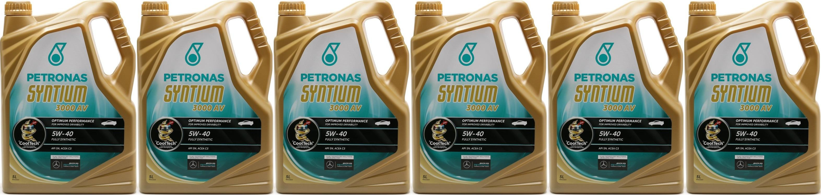 Petronas Syntium 3000 AV 5W-40 Motoröl 6x 5 = 30 Liter