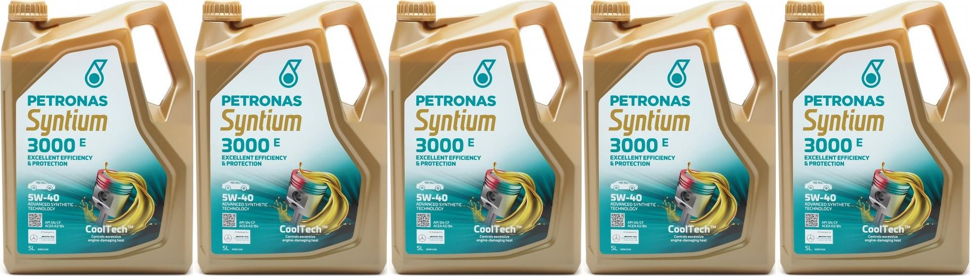 Petronas Syntium 3000 E 5W-40 Motoröl 5x 5 = 25 Liter