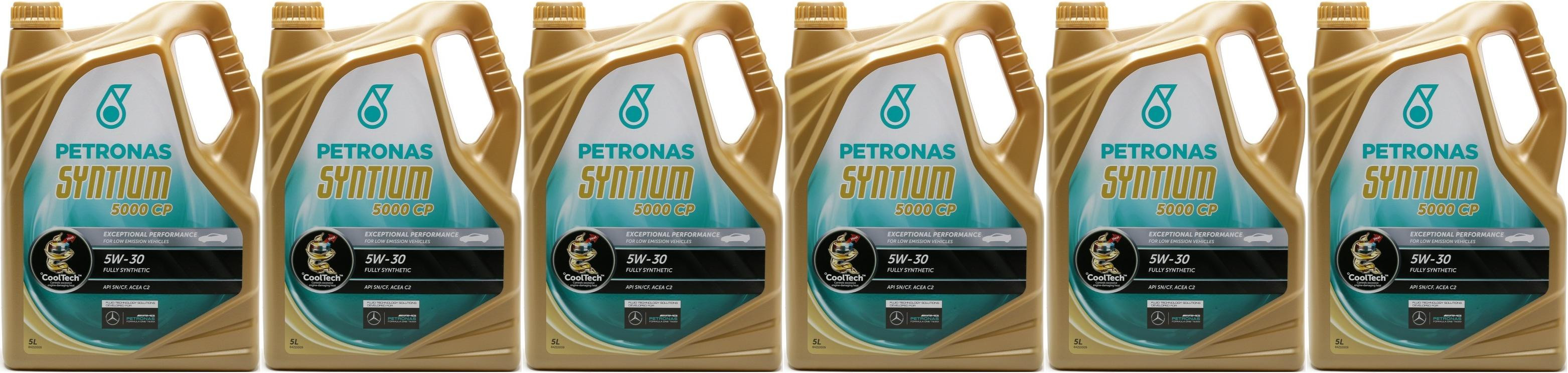 Petronas Syntium 5000 CP 5W-30 Motoröl 6x 5 = 30 Liter
