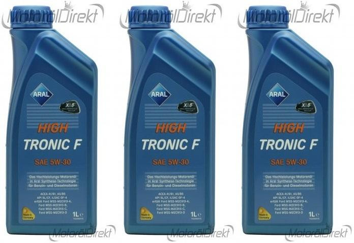 Aral High Tronic F 5W-30 Motoröl 3x 1l = 3 Liter
