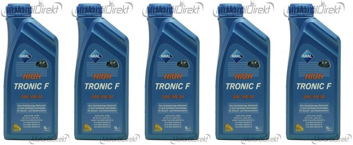 Aral High Tronic F 5W-30 Motoröl 5x 1l = 5 Liter
