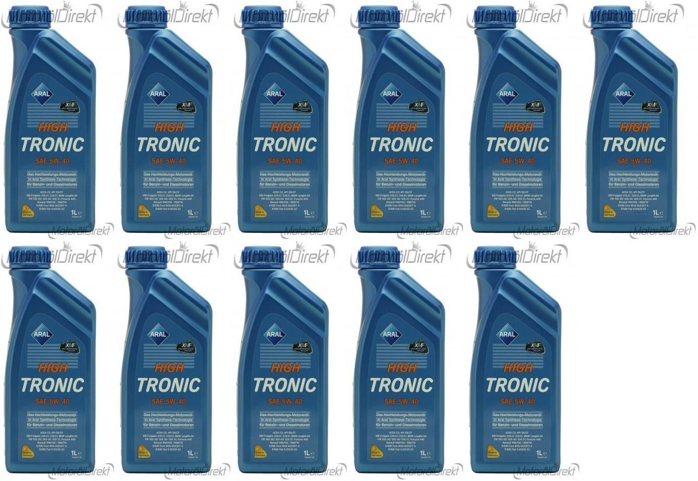 Aral High Tronic 5W-40 Motoröl 11x 1l = 11 Liter
