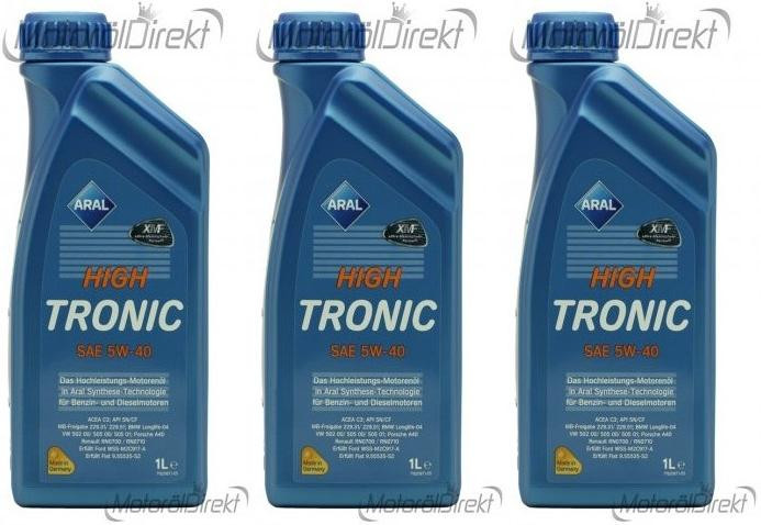 Aral High Tronic 5W-40 Motoröl 3x 1l = 3 Liter