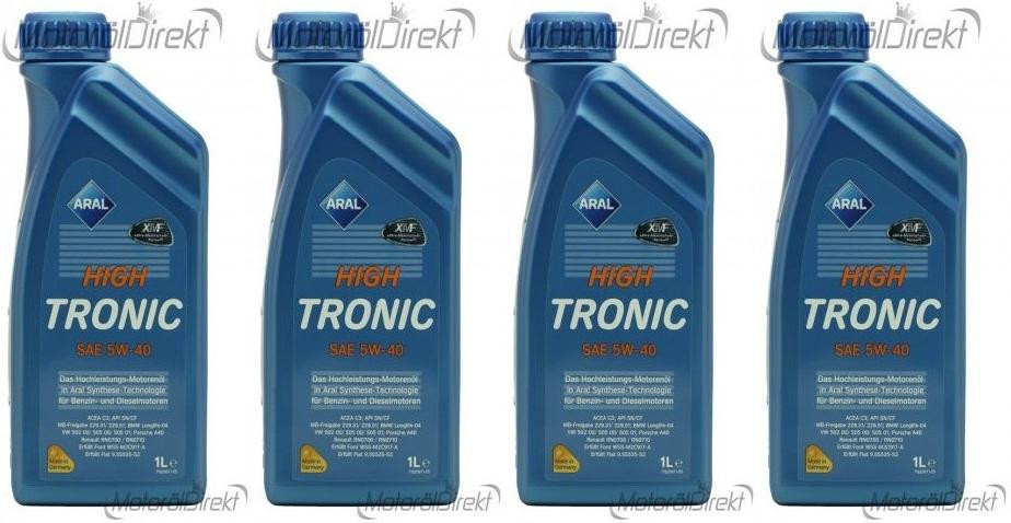 Aral High Tronic 5W-40 Motoröl 4x 1l = 4 Liter
