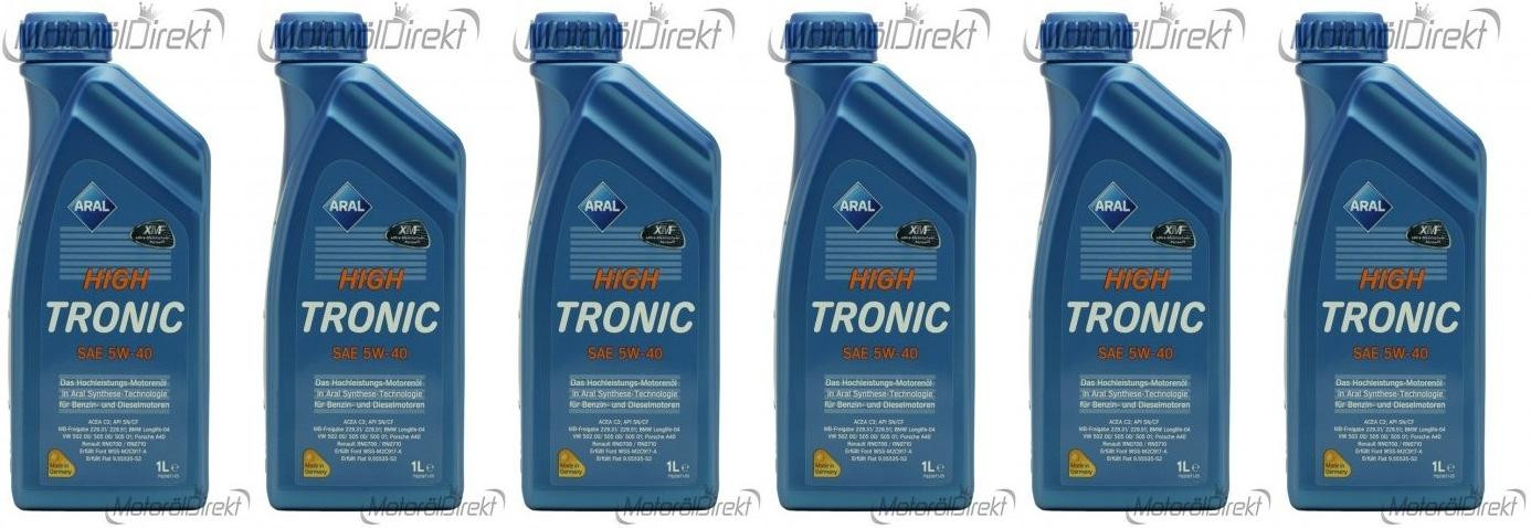 Aral High Tronic 5W-40 Motoröl 6x 1l = 6 Liter
