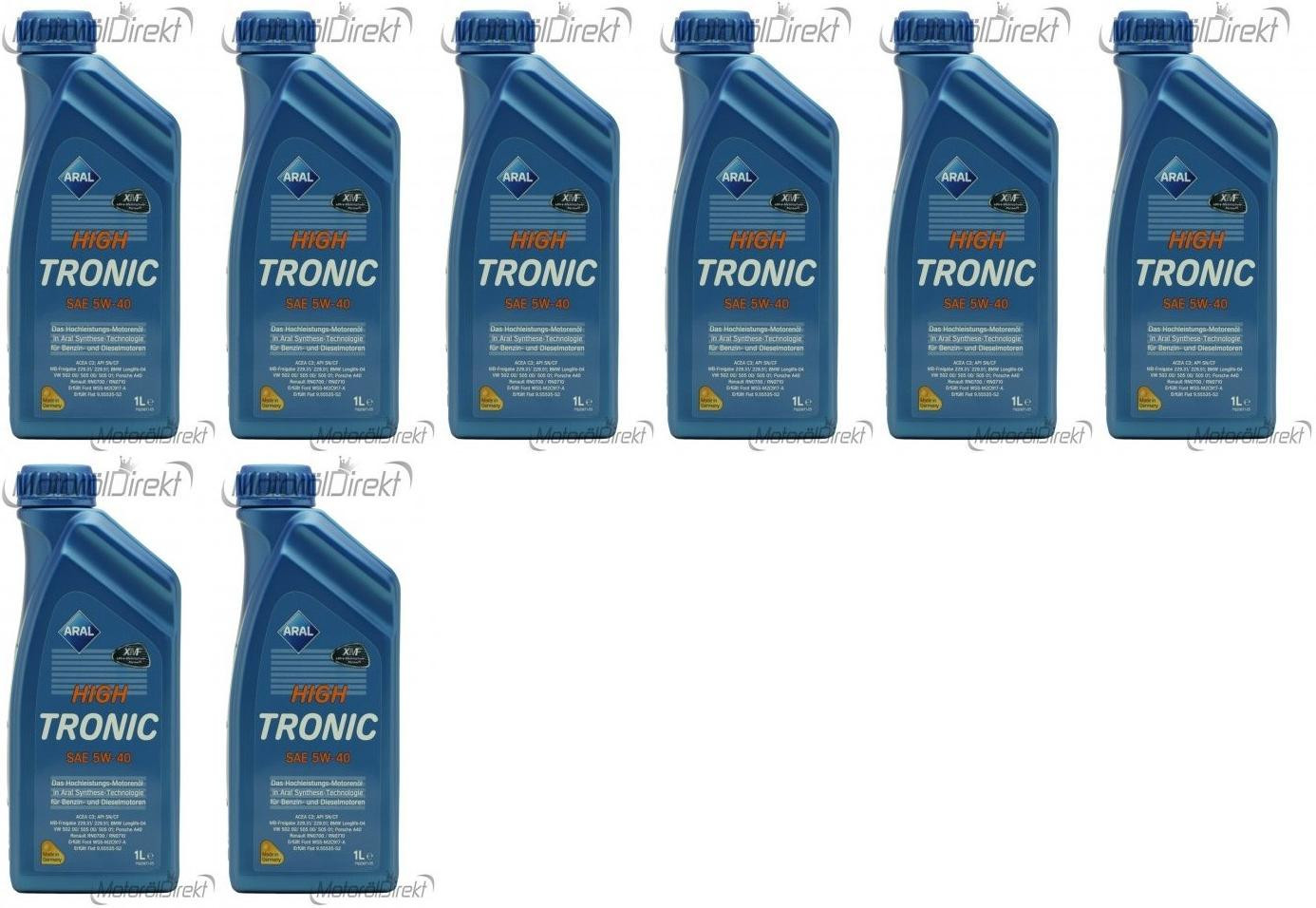 Aral High Tronic 5W-40 Motoröl 8x 1l = 8 Liter