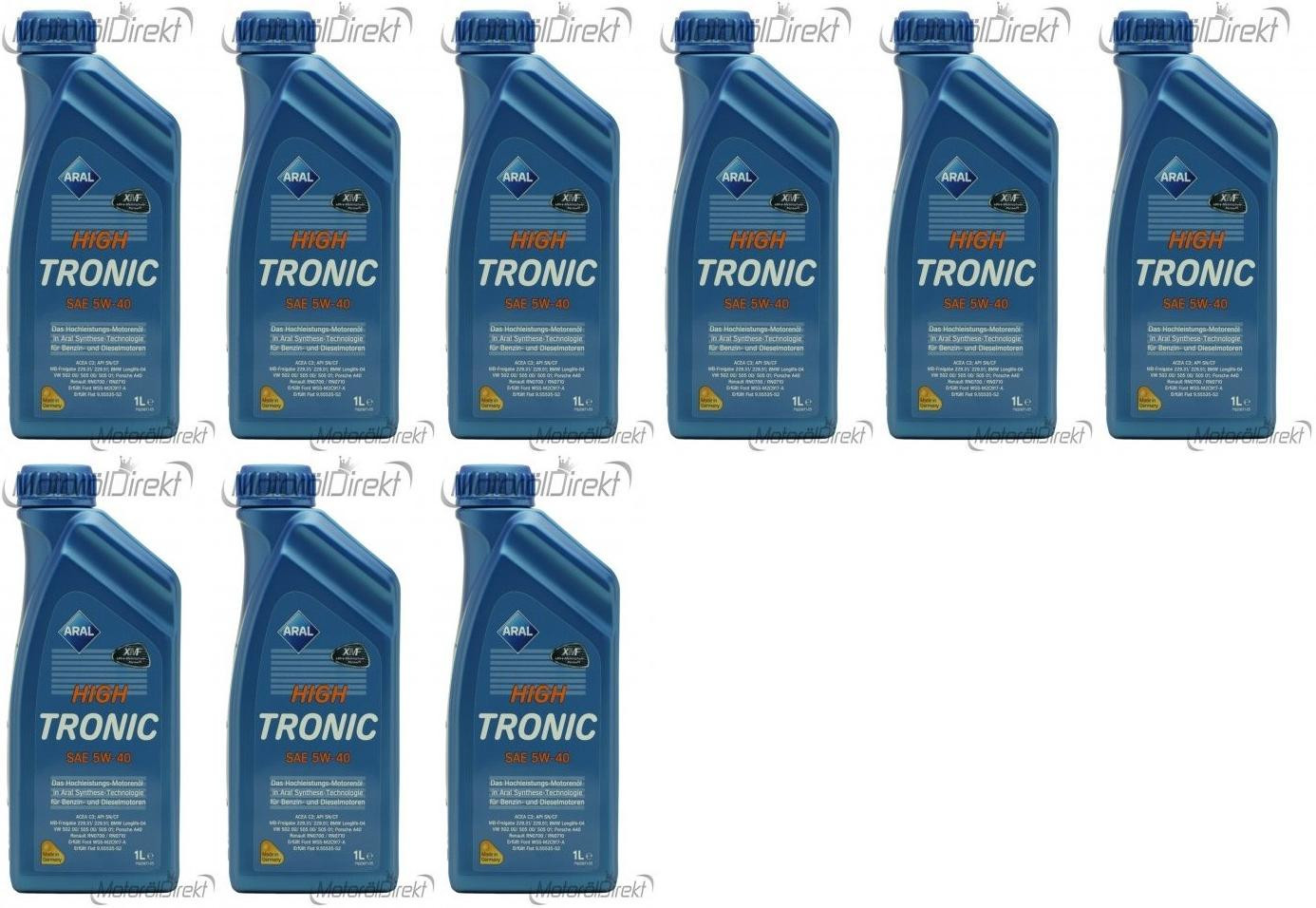 Aral High Tronic 5W-40 Motoröl 9x 1l = 9 Liter