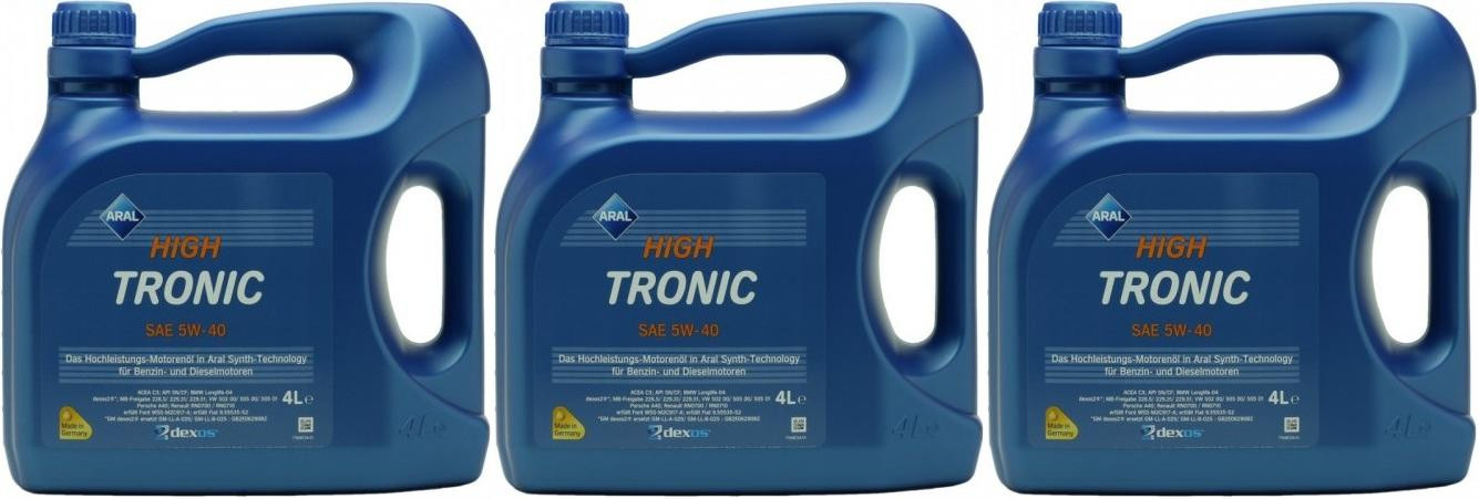 Aral High Tronic 5W-40 Motoröl 3x 4l = 12 Liter