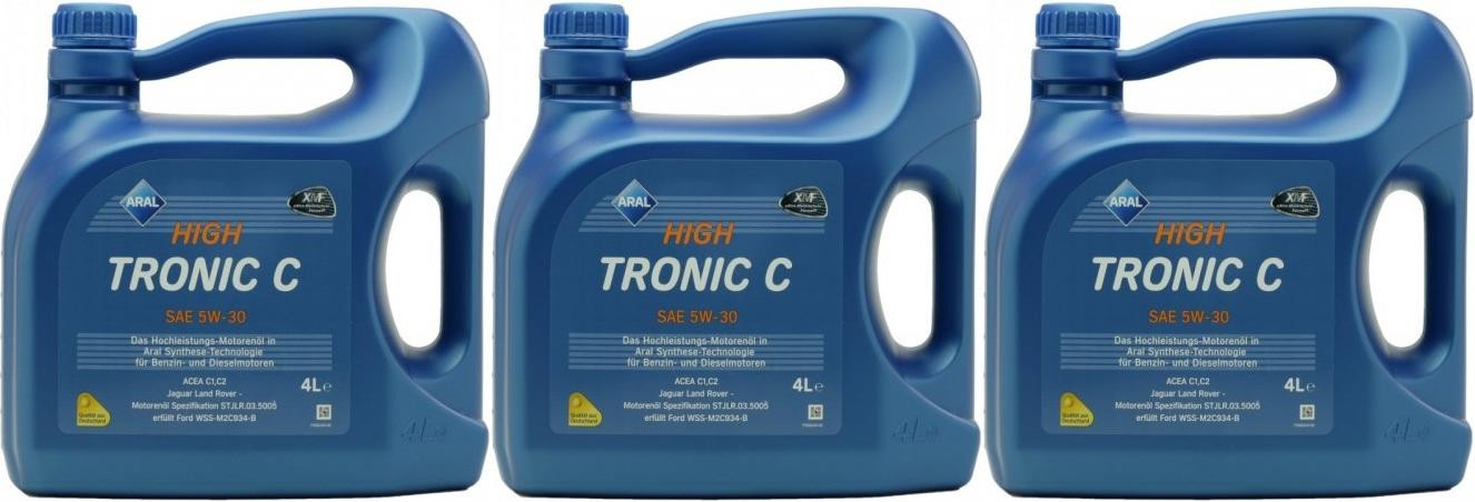 Aral High Tronic C 5W-30 Motoröl 3x 4l = 12 Liter