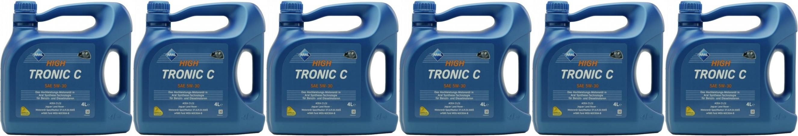 Aral High Tronic C 5W-30 Motoröl 6x 4l = 24 Liter