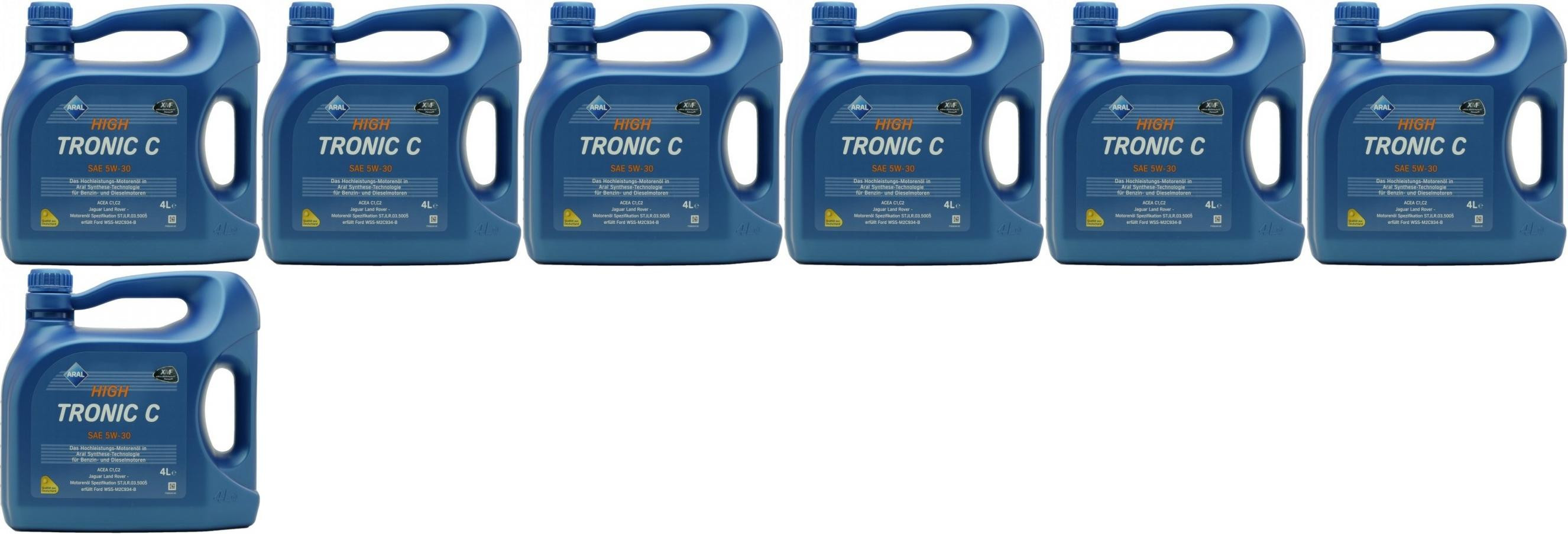 Aral High Tronic C 5W-30 Motoröl 7x 4l = 28 Liter