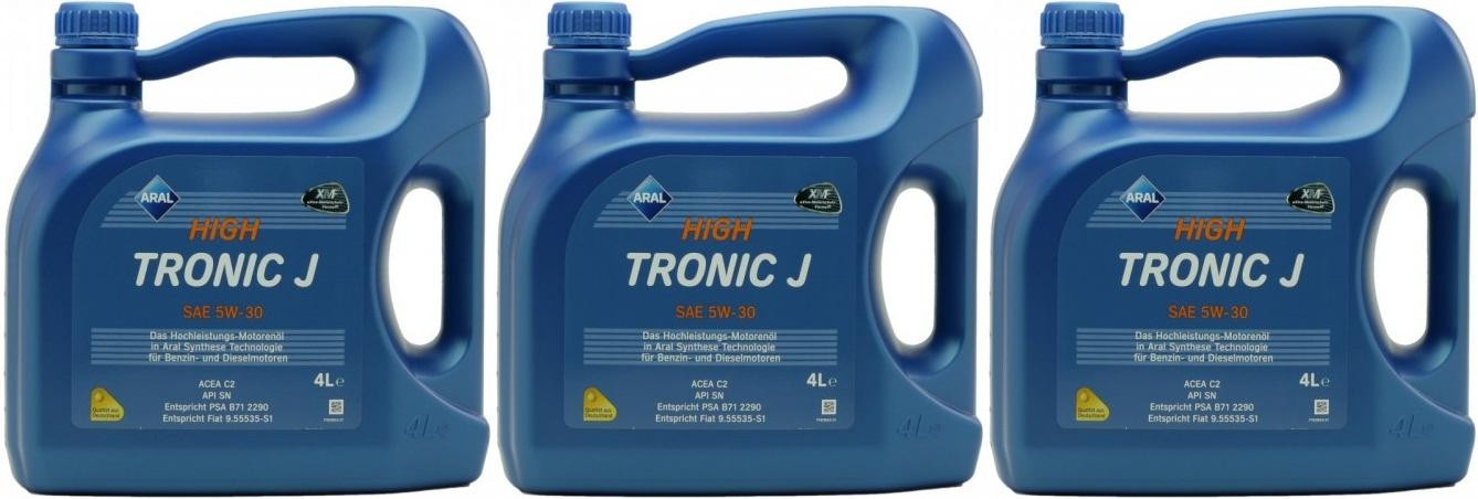 Aral HighTronic J 5W-30 Motoröl 3x 4l = 12 Liter