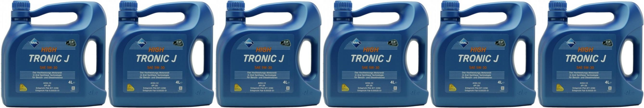 Aral HighTronic J 5W-30 Motoröl 6x 4l = 24 Liter