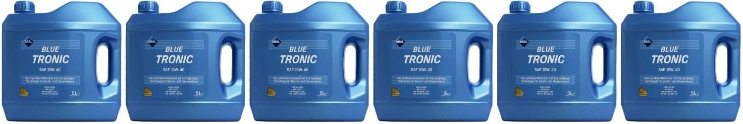 Aral Blue Tronic 10W-40 Diesel & Benziner Motoröl 6x 5 = 30 Liter