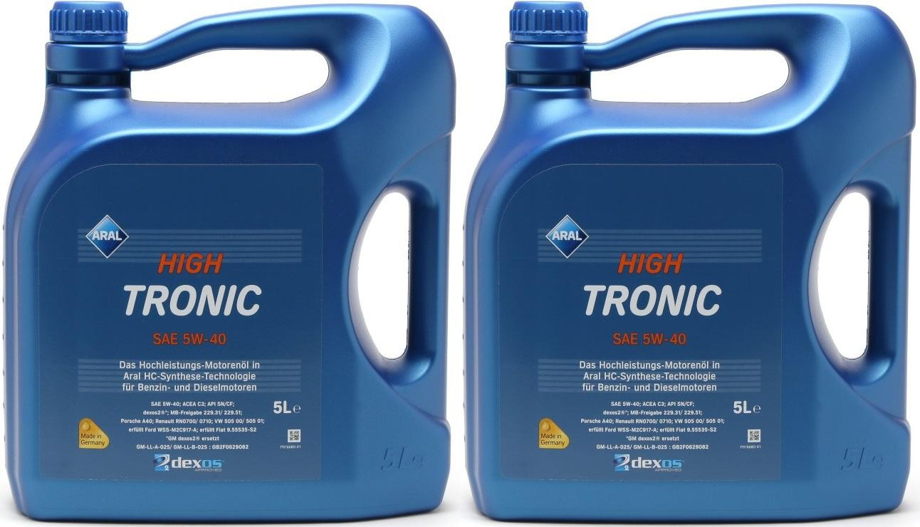 Aral High Tronic 5W-40 Motoröl 2x 5 = 10 Liter