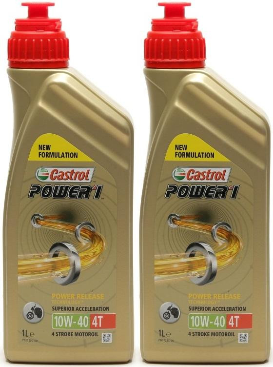 Castrol Power 1 4T 10W-40 Motorrad Motoröl 2x 1l = 2 Liter