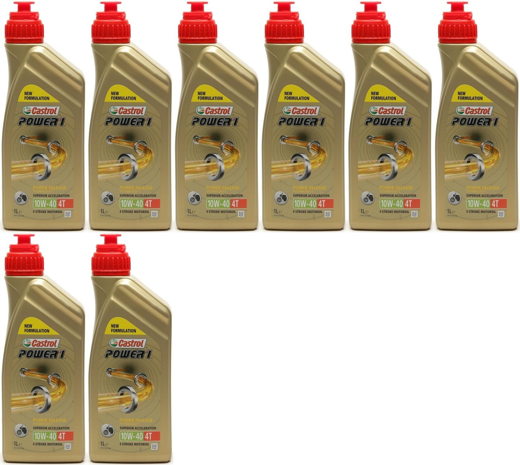 Castrol Power 1 4T 10W-40 Motorrad Motoröl 8x 1l = 8 Liter