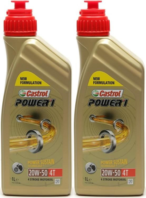 Castrol Power 1 4T 20W-50 Motorrad Motoröl 2x 1l = 2 Liter
