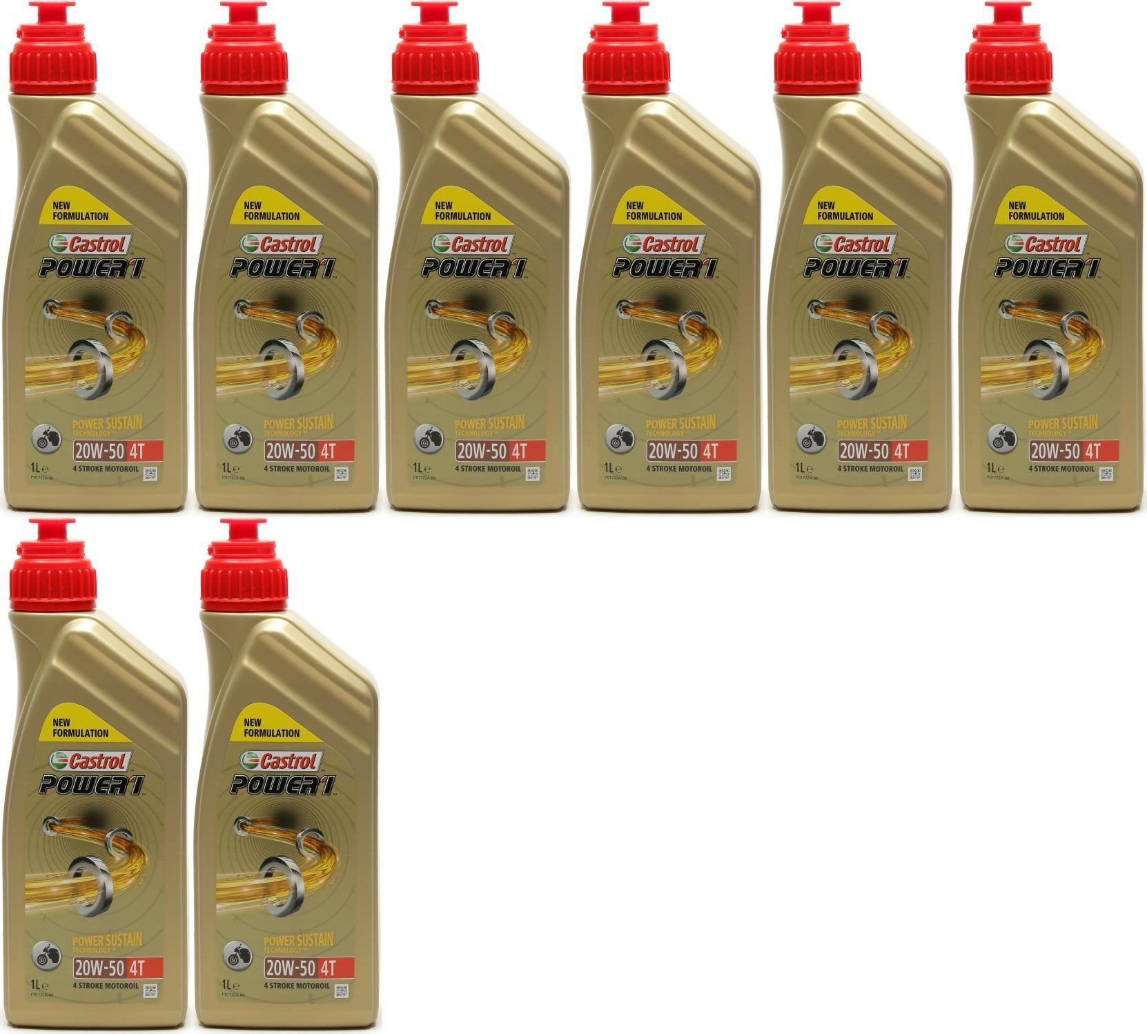 Castrol Power 1 4T 20W-50 Motorrad Motoröl 8x 1l = 8 Liter