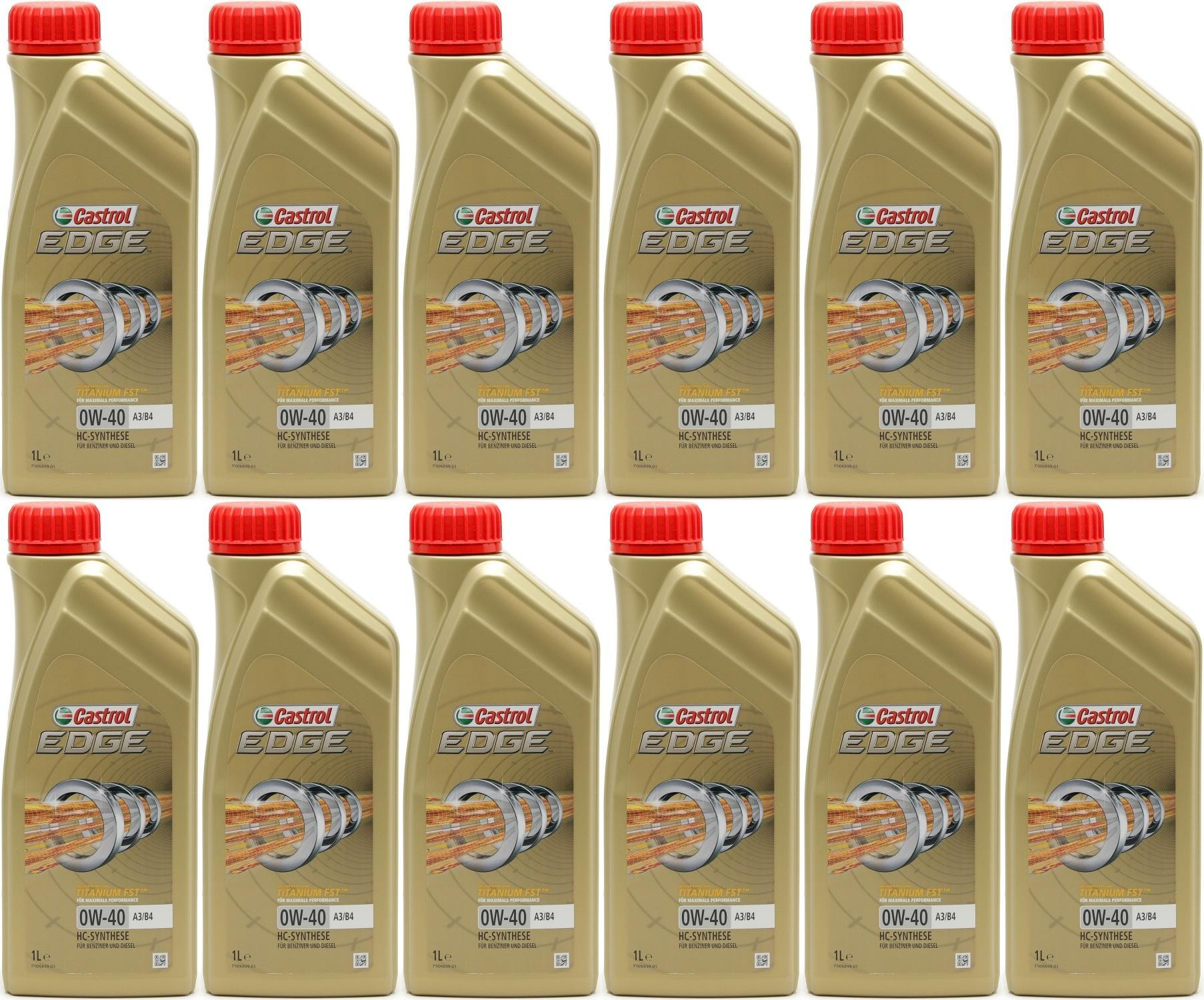 Castrol Edge Fluid Titanium (ex. FST) 0W-40 A3/B4 Motoröl 12x 1l = 12 Liter