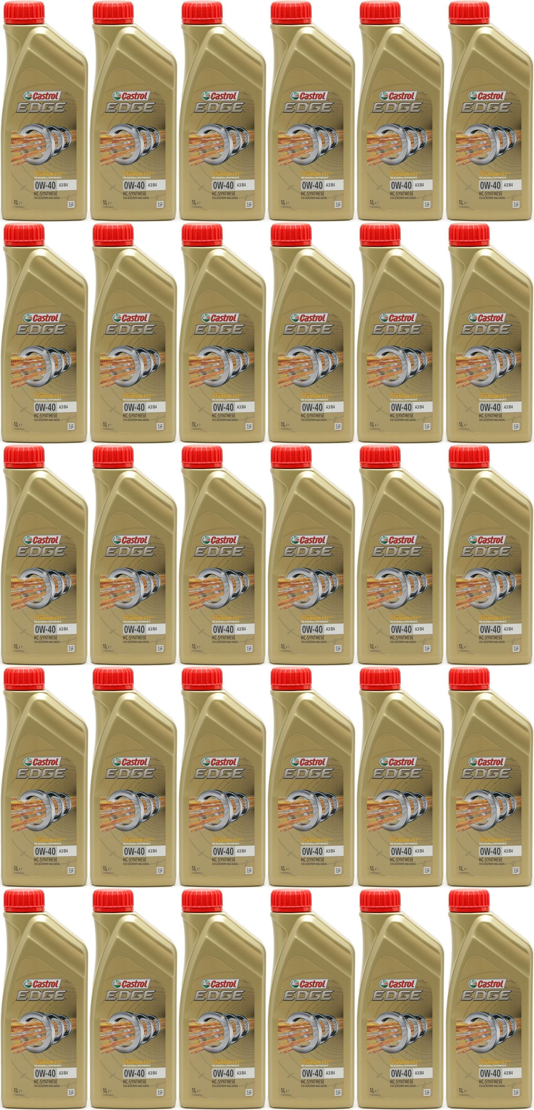 Castrol Edge Fluid Titanium (ex. FST) 0W-40 A3/B4 Motoröl 30x 1l = 30 Liter