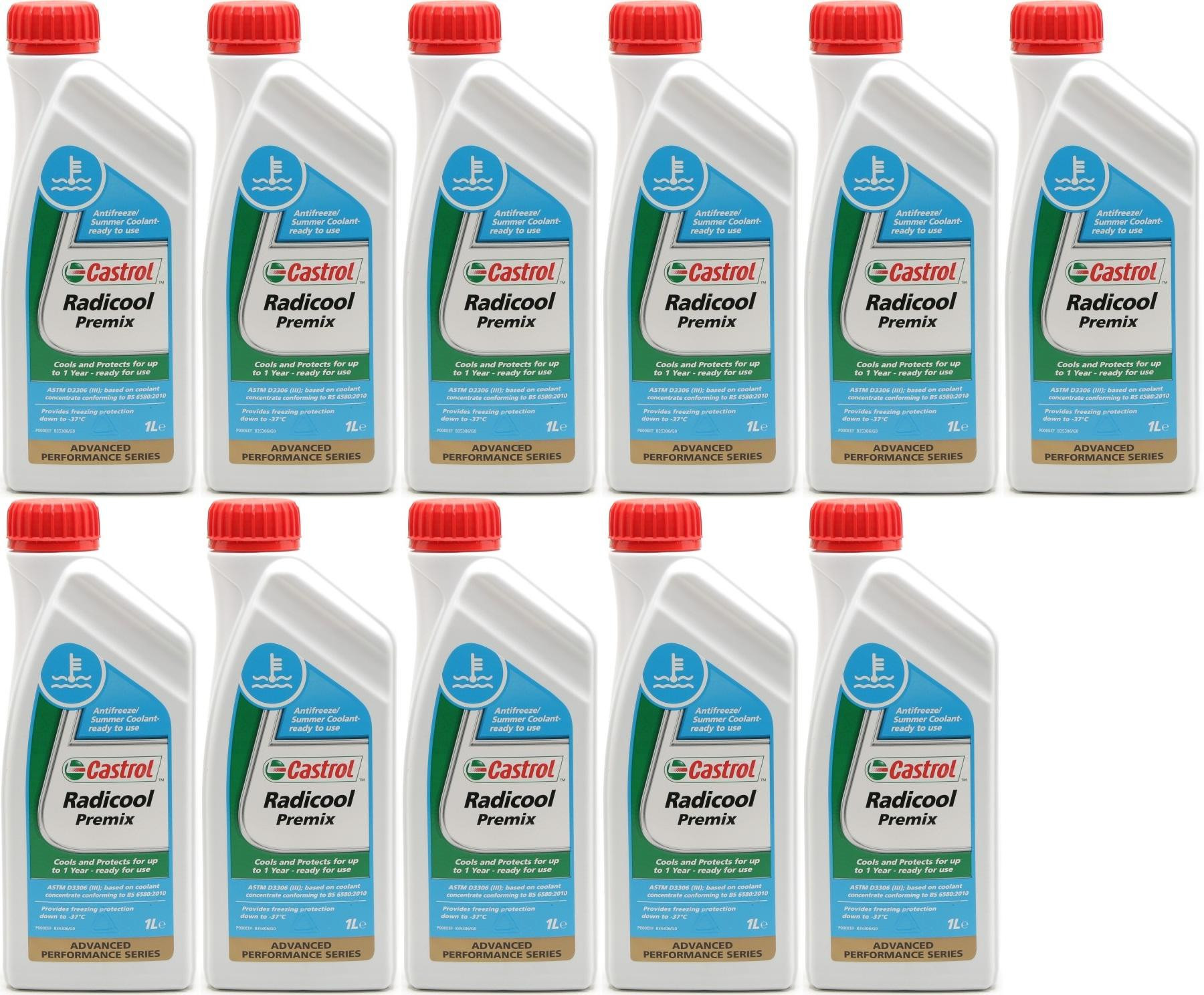 Castrol Radicool Premix Kühlerfrostschutz Fertigmischung 11x 1l = 11 Liter