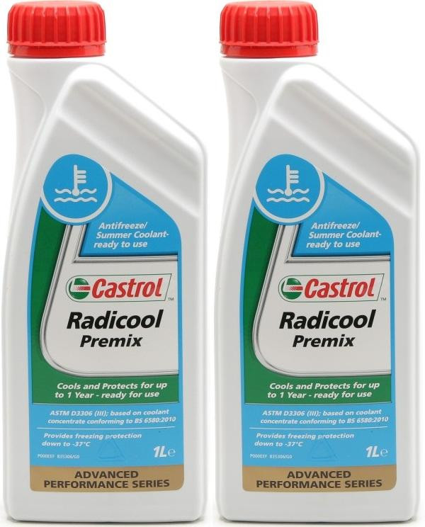 Castrol Radicool Premix Kühlerfrostschutz Fertigmischung 2x 1l = 2 Liter