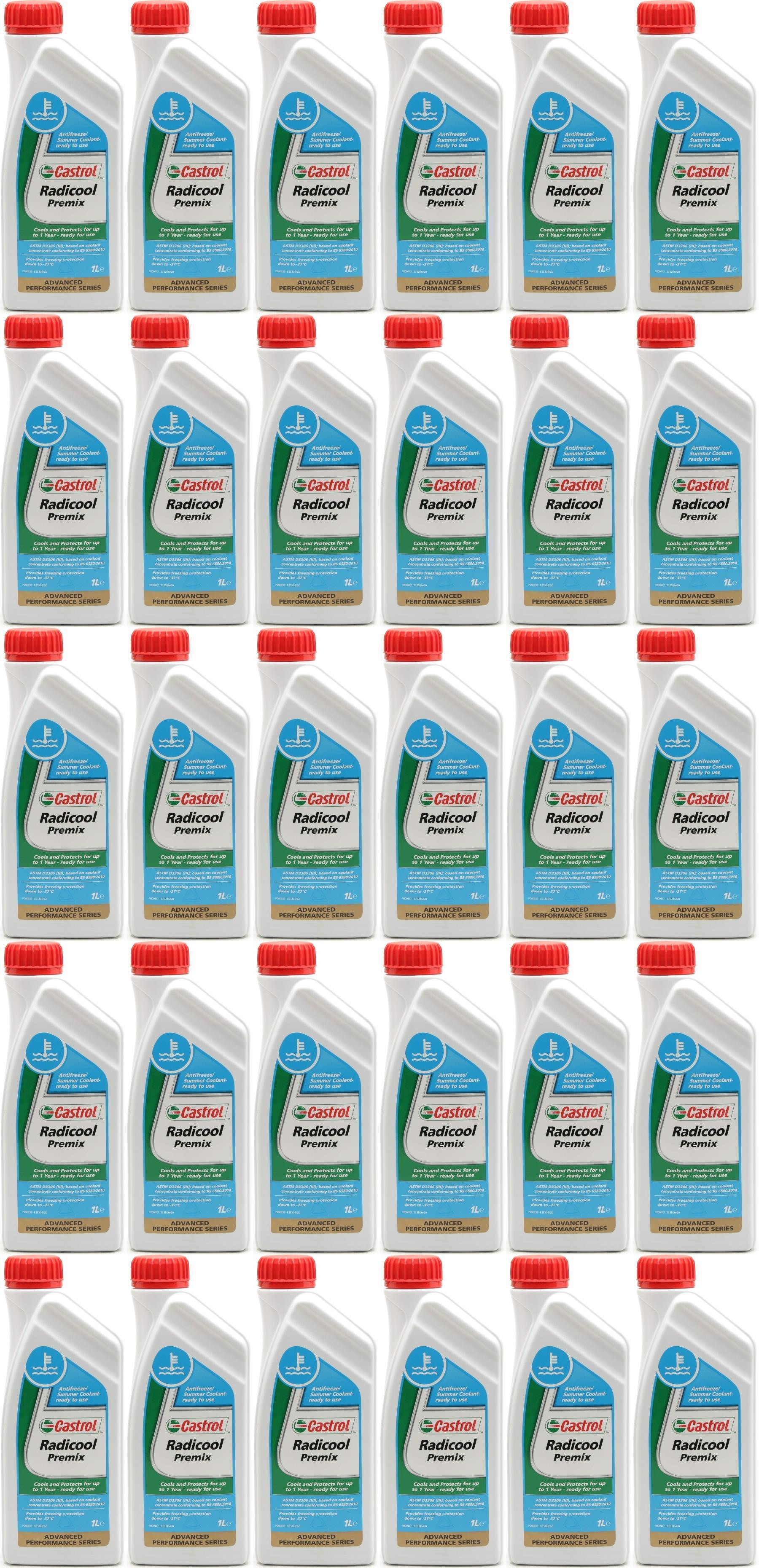 Castrol Radicool Premix Kühlerfrostschutz Fertigmischung 30x 1l = 30 Liter