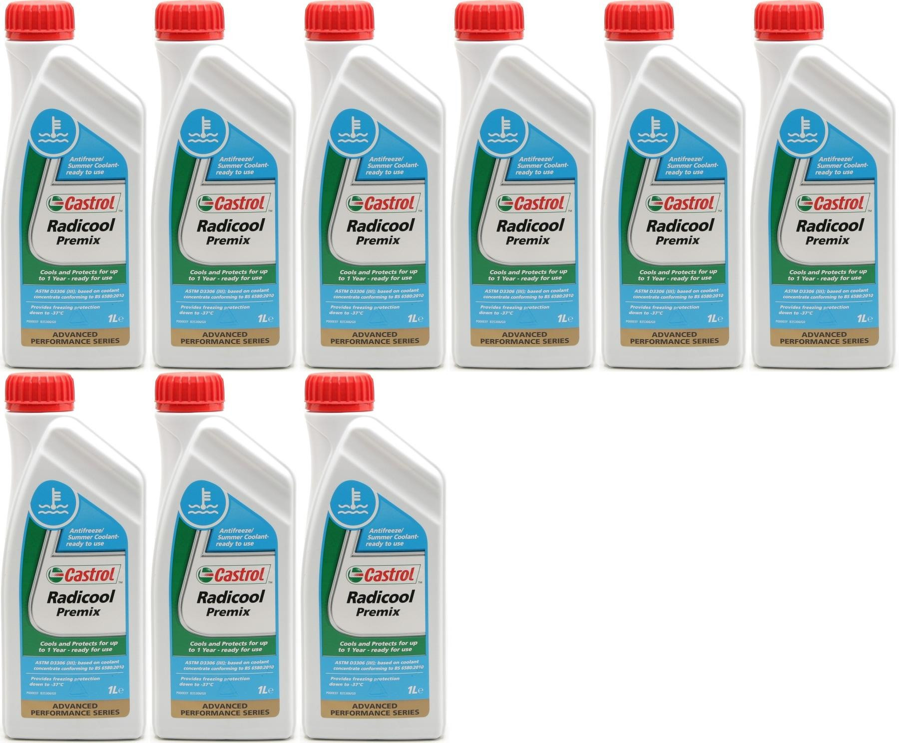 Castrol Radicool Premix Kühlerfrostschutz Fertigmischung 9x 1l = 9 Liter