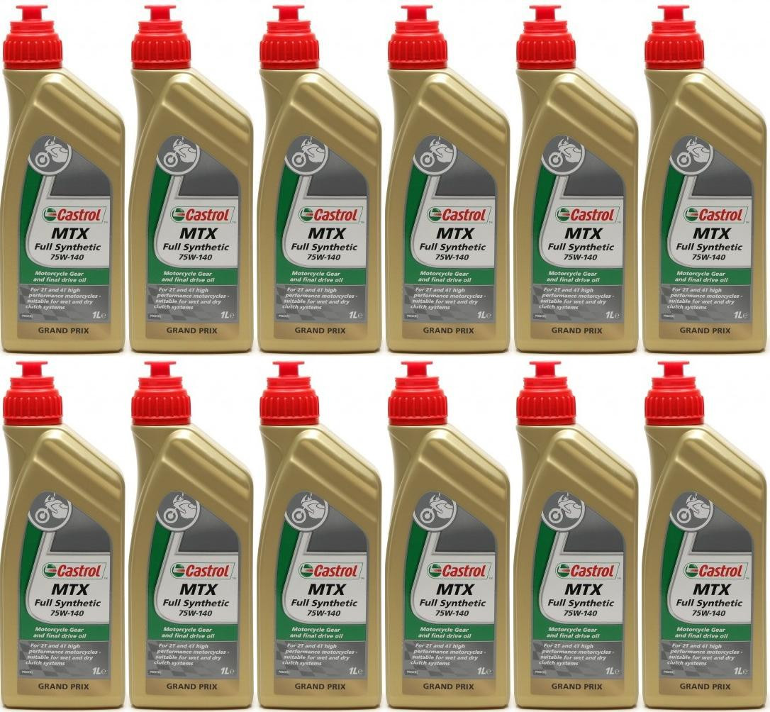 Castrol MTX FULL Synthetic 75W-140 Motorrad Getriebeöl 12x 1l = 12 Liter