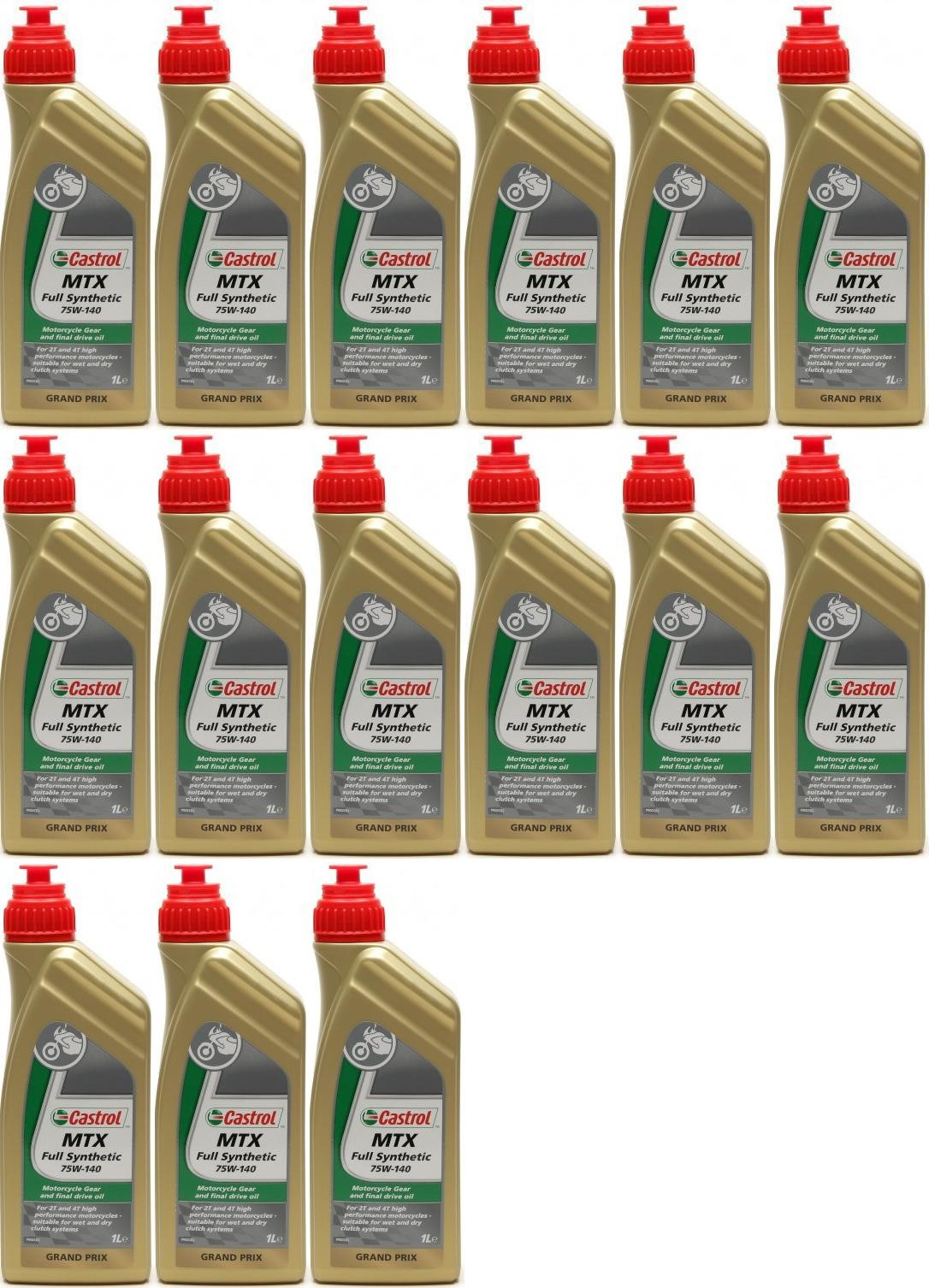 Castrol MTX FULL Synthetic 75W-140 Motorrad Getriebeöl 15x 1l = 15 Liter