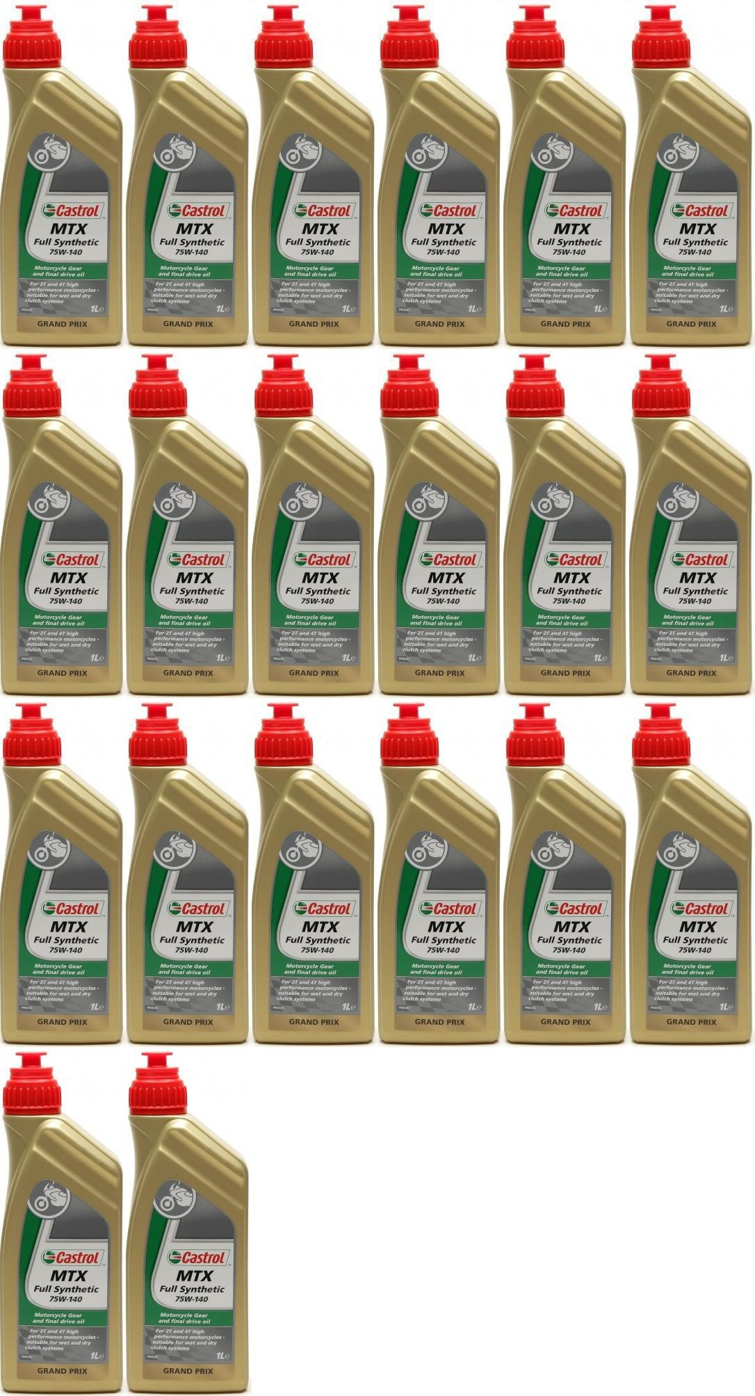 Castrol MTX FULL Synthetic 75W-140 Motorrad Getriebeöl 20x 1l = 20 Liter
