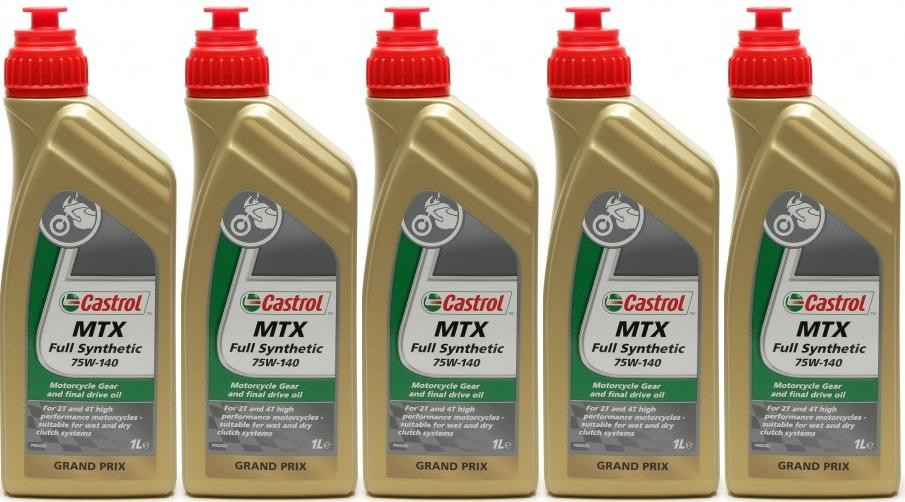 Castrol MTX FULL Synthetic 75W-140 Motorrad Getriebeöl 5x 1l = 5 Liter