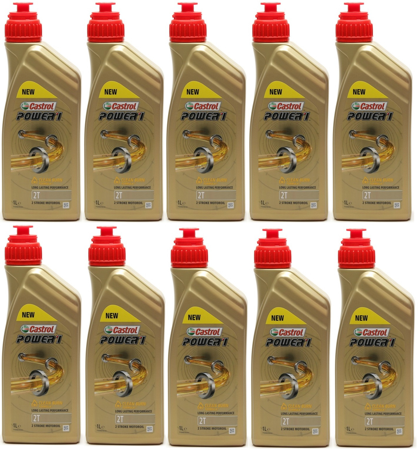 Castrol Power 1 2T teilsynthetisches Motorrad Motoröl 10x 1l = 10 Liter