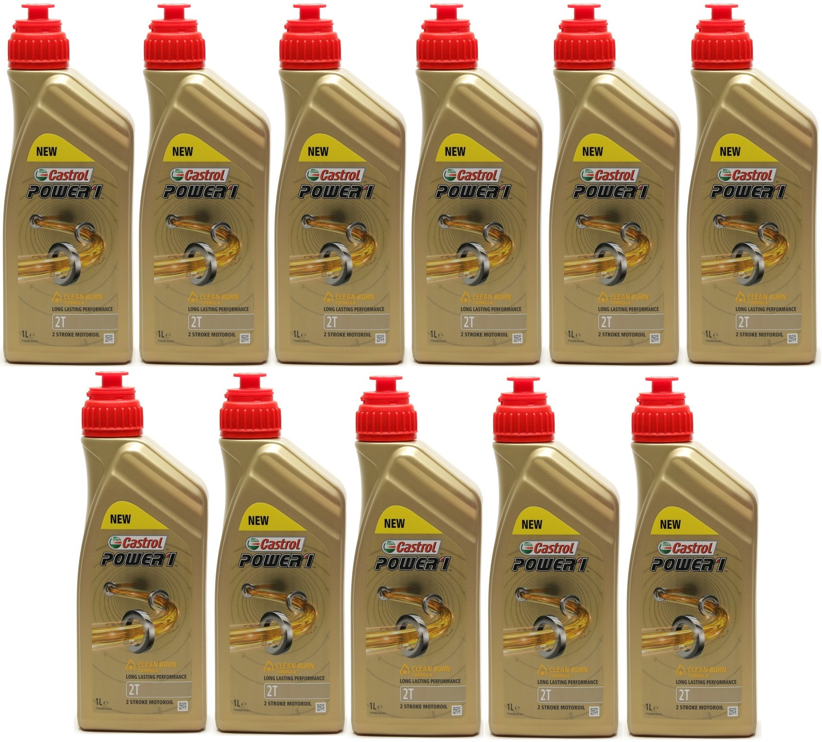 Castrol Power 1 2T teilsynthetisches Motorrad Motoröl 11x 1l = 11 Liter