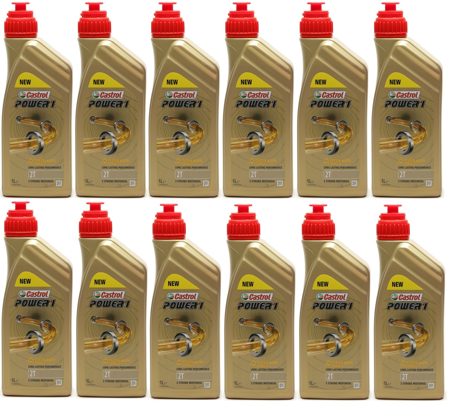 Castrol Power 1 2T teilsynthetisches Motorrad Motoröl 12x 1l = 12 Liter