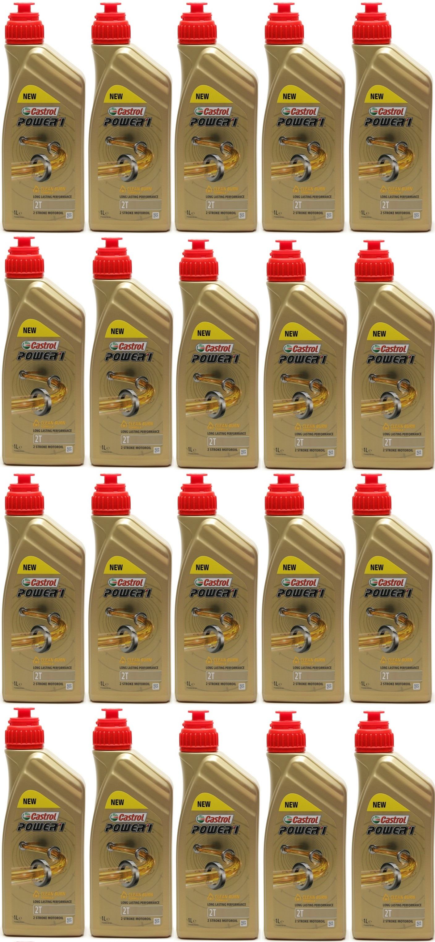 Castrol Power 1 2T teilsynthetisches Motorrad Motoröl 20x 1l = 20 Liter