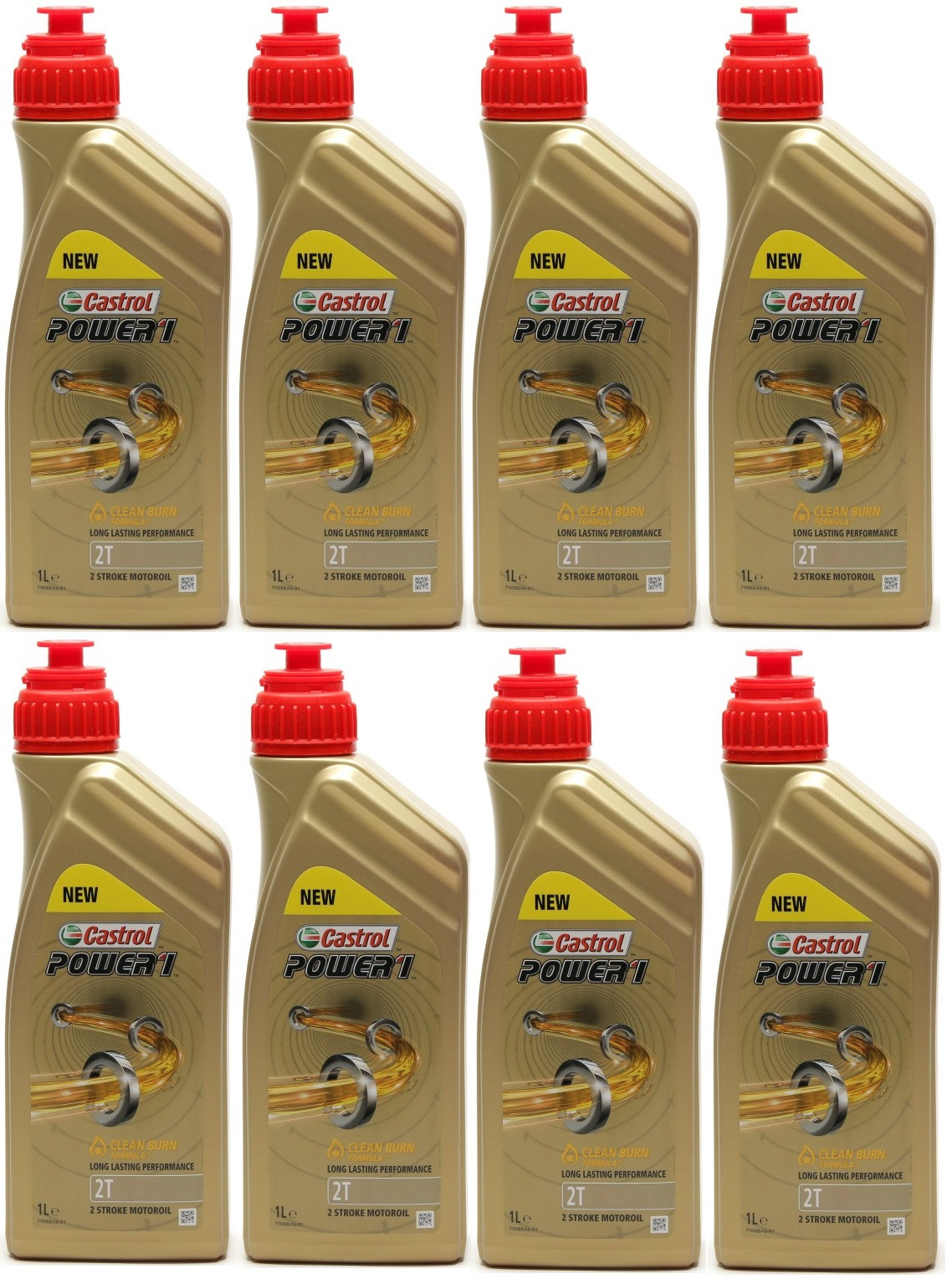 Castrol Power 1 2T teilsynthetisches Motorrad Motoröl 8x 1l = 8 Liter