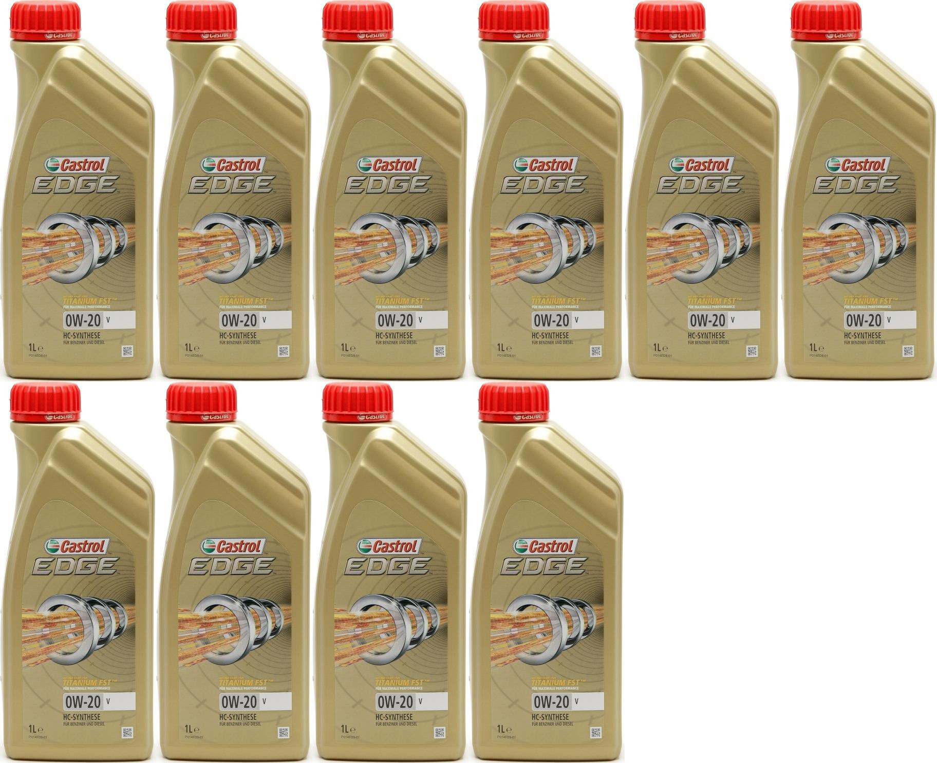 Castrol Edge V 0W-20 Motoröl 10x 1l = 10 Liter