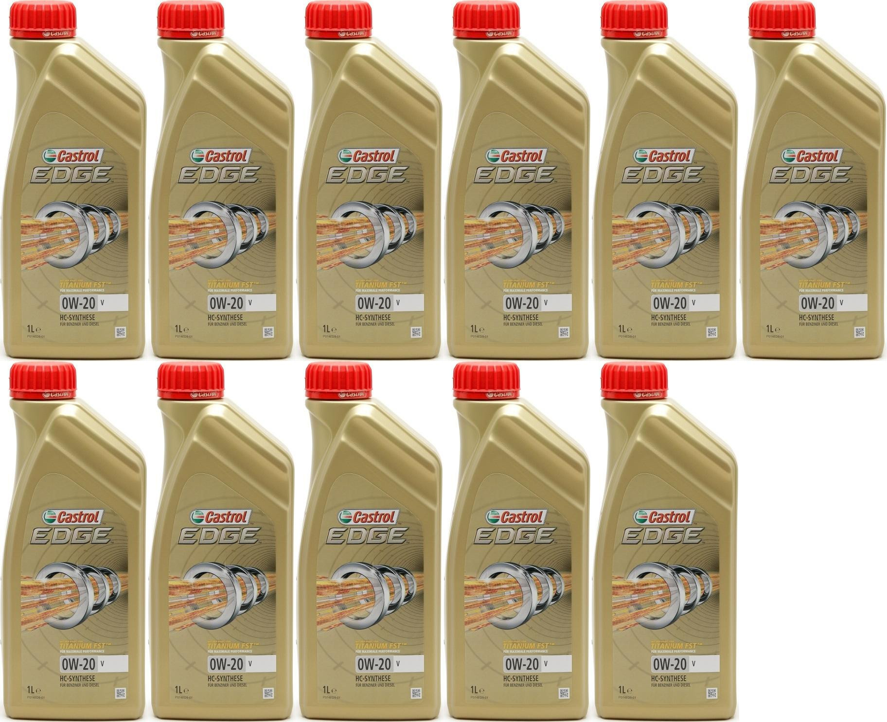 Castrol Edge V 0W-20 Motoröl 11x 1l = 11 Liter