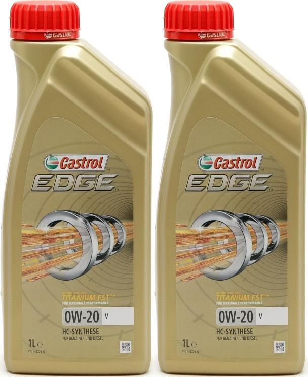 Castrol Edge V 0W-20 Motoröl 2x 1l = 2 Liter