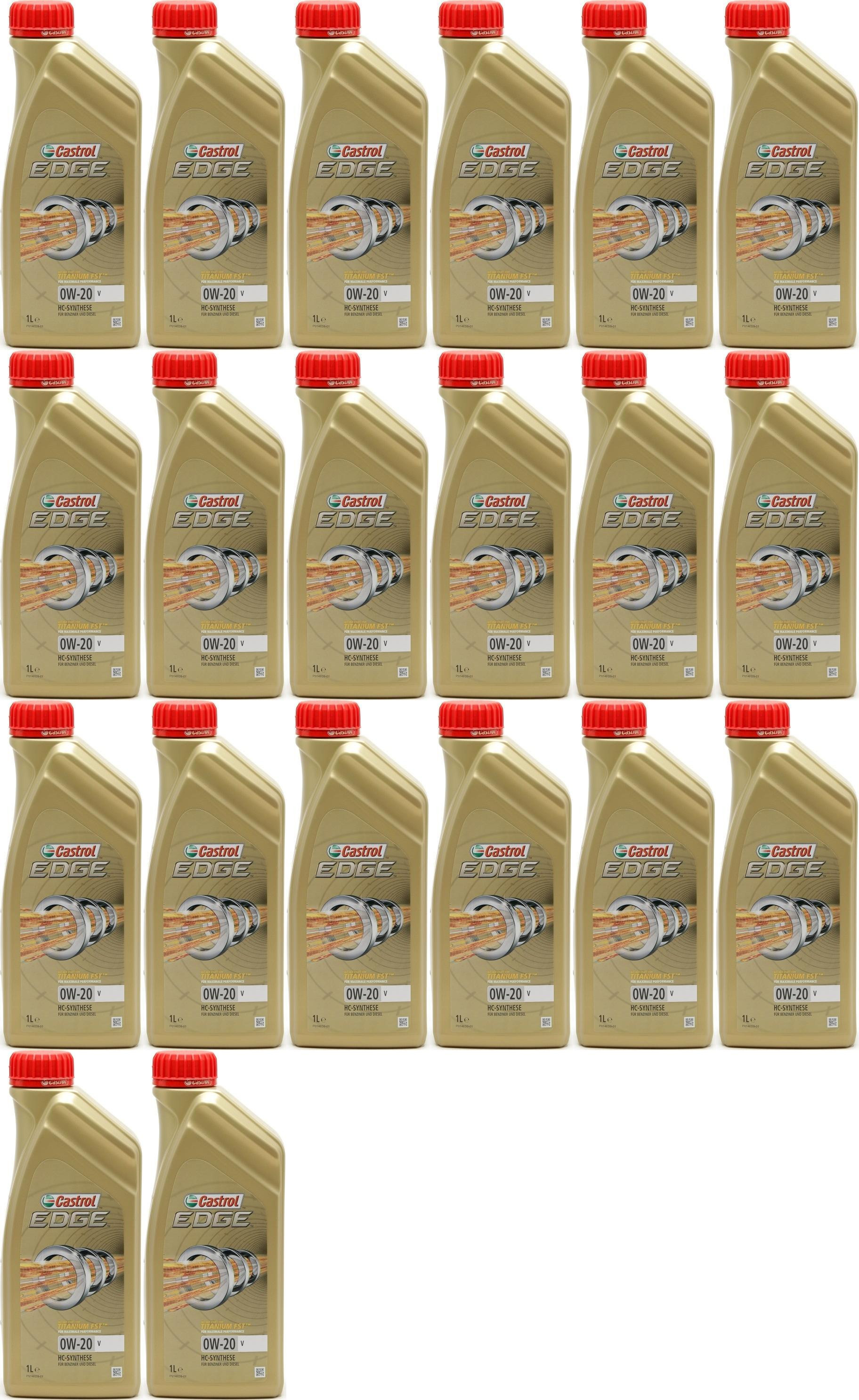 Castrol Edge V 0W-20 Motoröl 20x 1l = 20 Liter