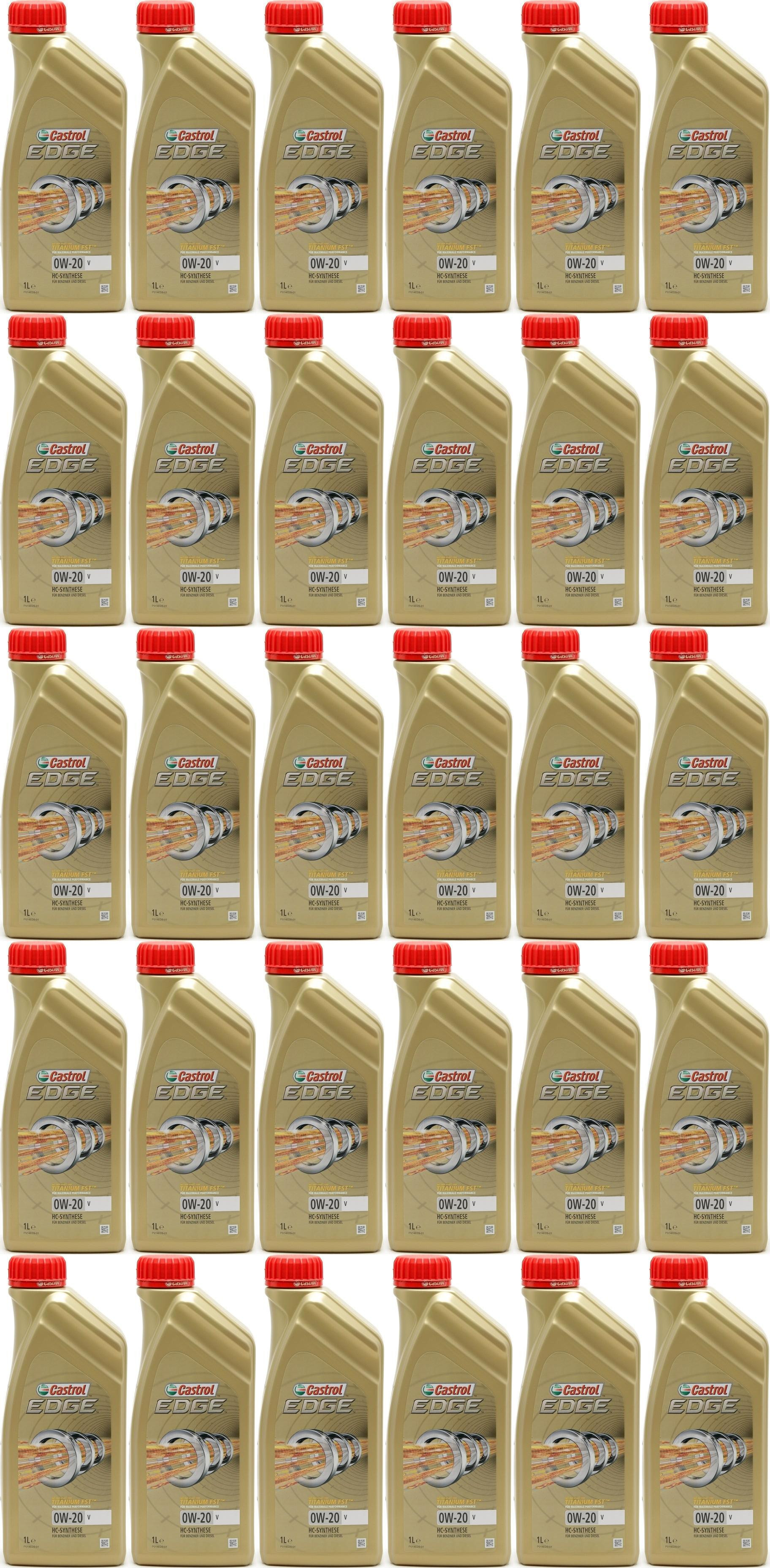 Castrol Edge V 0W-20 Motoröl 30x 1l = 30 Liter