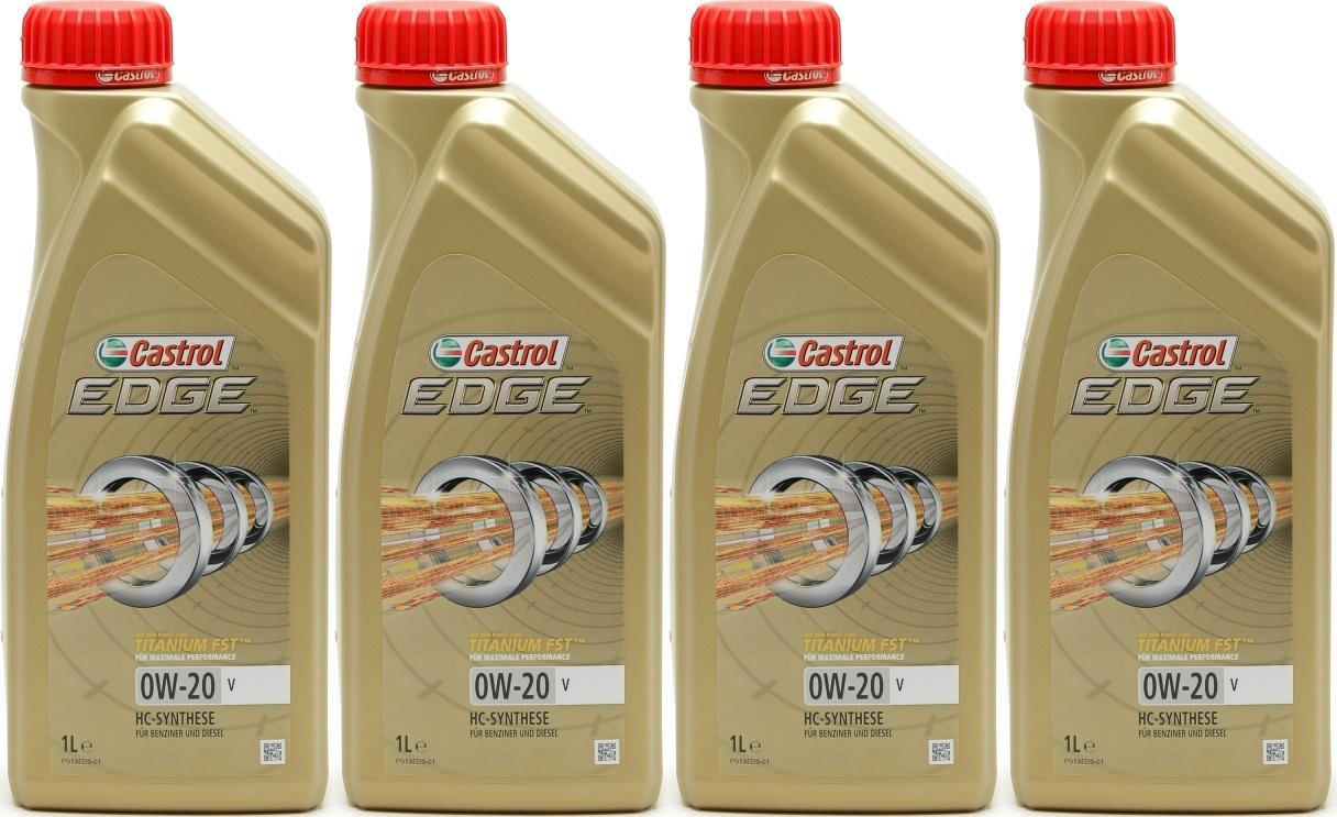 Castrol Edge V 0W-20 Motoröl 4x 1l = 4 Liter