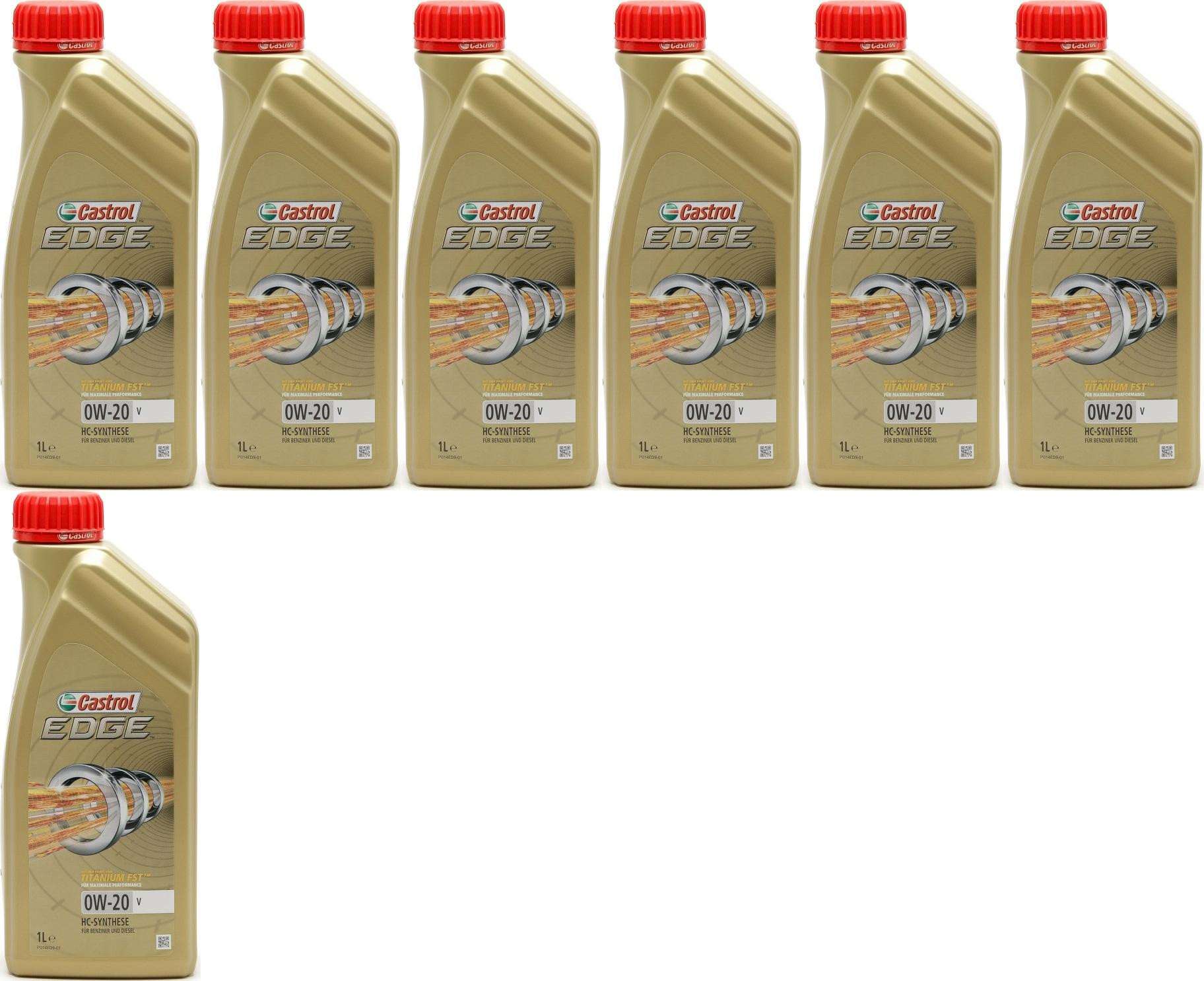 Castrol Edge V 0W-20 Motoröl 7x 1l = 7 Liter